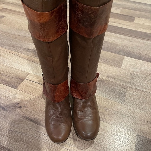 Brown Leather Heeled Boots riding boots cowboy - Picture 2 of 9